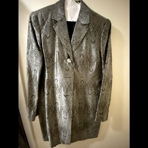 Amanda Smith Silver/Grey Metallic Long Jacket